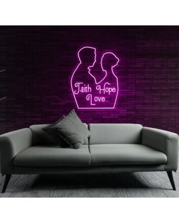 Customize FAITH HOPE LOVE Wedding Decor Neon Sign