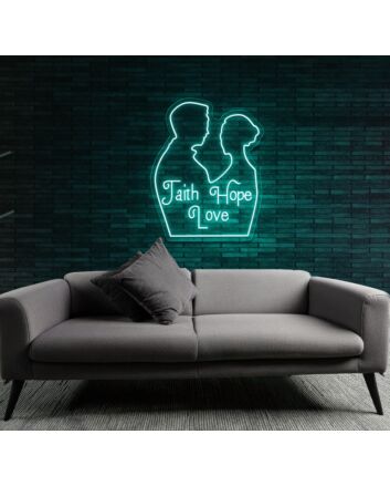 Customize FAITH HOPE LOVE Wedding Decor Neon Sign