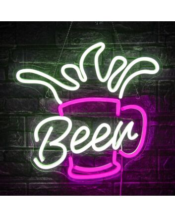 Customize Bubbling Beer Mug Icon Neon Light