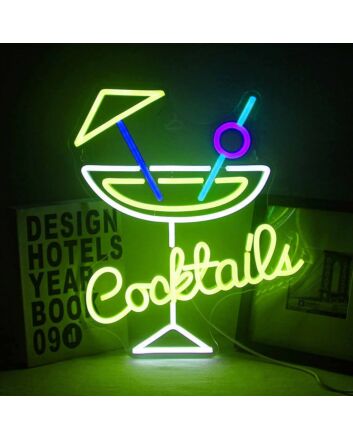 Customize Cocktail Glass Bar Neon Sign