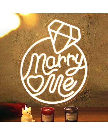Marry Me Diamond Ring Neon Sign