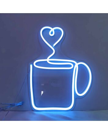 Heart Coffee Cup Neon Sign