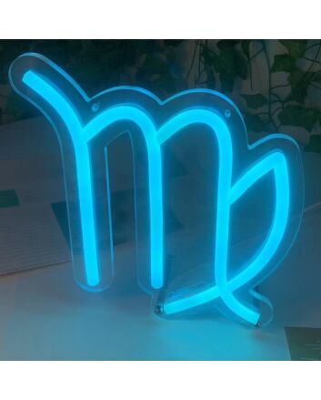 Virgo Zodiac Sign Neon