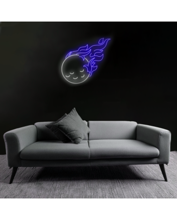 Flaming Golf Ball Neon Sign