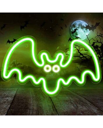 Playful Halloween Bat Neon Sign