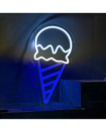 Ice Cream Scoop Cone Neon Sign