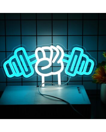 Gym Hand Holding Dumbbell Style 2 Neon Sign