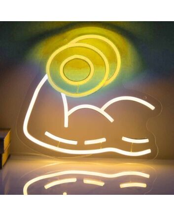 Muscular Arm Lifting Dumbbell Neon Sign