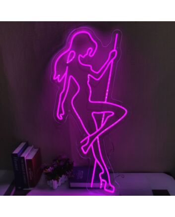 Pole Dancing Woman Neon Sign