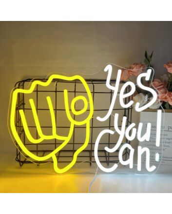 Customize Yes You Can! Gym Motivation Neon Sign