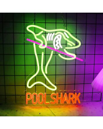 Customize Pool Shark Playing Billiards Neon Sign