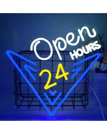 Customize 24 Hours Open Neon Sign