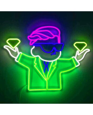 Little Miner Digging for Diamonds Neon Sign