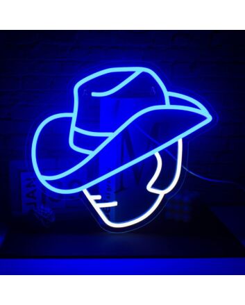 Hat Wearing Face Neon Sign