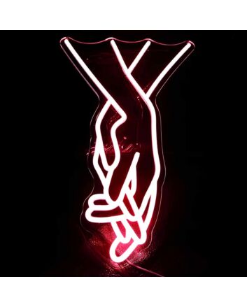 Happiness Hand in Hand Wedding Neon Sign