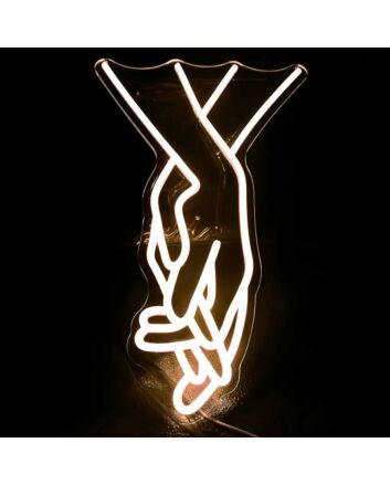 Happiness Hand in Hand Wedding Neon Sign