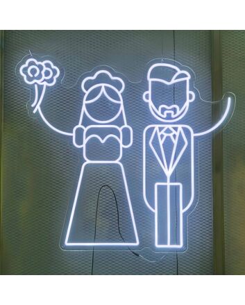 Abstract Couple Wedding Neon Sign