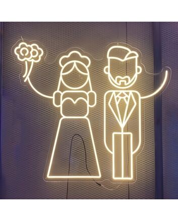 Abstract Couple Wedding Neon Sign