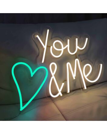 Customize You Love Me Heart Wedding Neon Sign