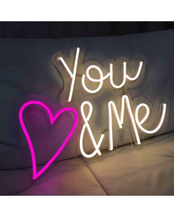Customize You Love Me Heart Wedding Neon Sign