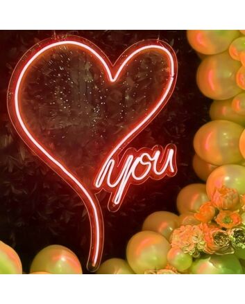 Heart Love You Wedding Neon Sign Romantic Room Decor