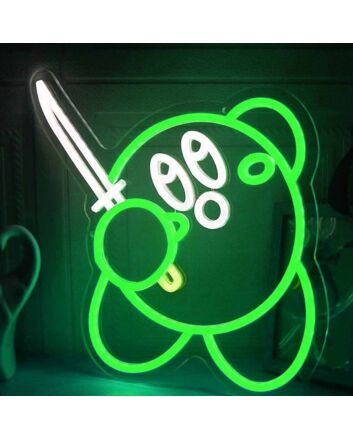 Kirby with a Katana Sword LED Neon Light