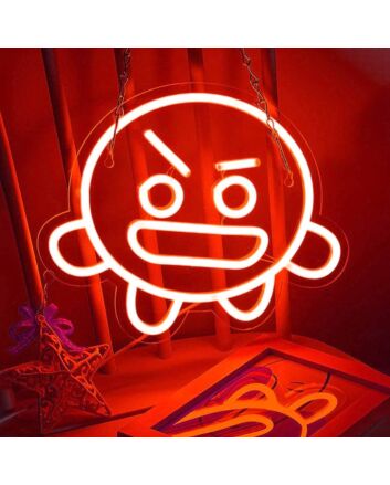 Crazy Round Monster Game Neon Sign