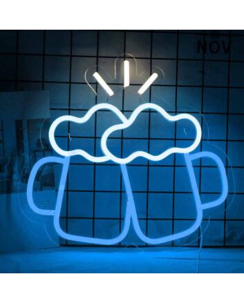 Cheers with Beer Glasses Bar Neon Sign