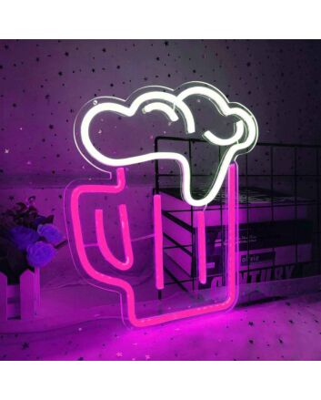 Celebratory Bubble Beer Bar Neon Sign