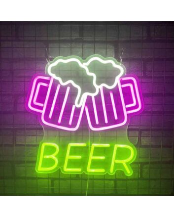 Customize Beer Toasting Celebration Neon Sign