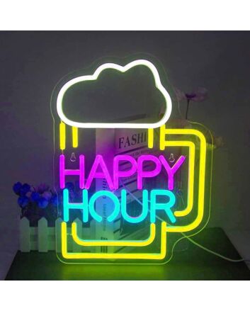 Customize Happy Hour Beer Celebration Time Neon Sign