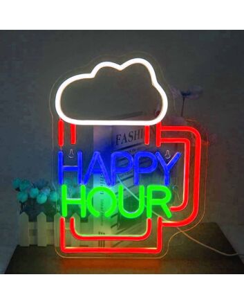 Customize Happy Hour Beer Celebration Time Neon Sign