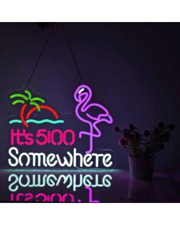 Customize It&#039;s 5:00 Somewhere Bar Neon Sign