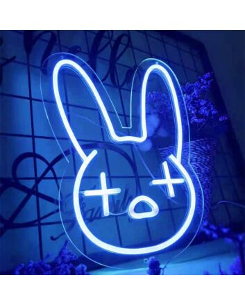 Confused Bunny Animal Neon Sign