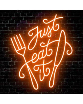 Vibrant Just Eat It Restaurant Neon Sign