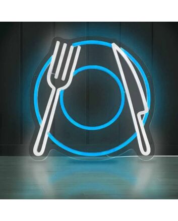 Elegant Western Restaurant Cutlery Neon Sign