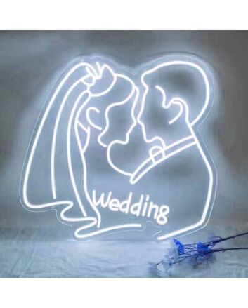 Customize Abstract Kissing Couple Wedding Neon Sign