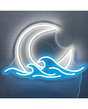 Moon Over the Sea Neon Light