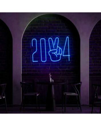 2024 Victory Pose Vibrant Neon Sign