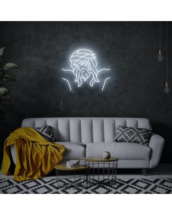 Elegant Christ Jesus Neon Sign for Spiritual Spaces and Religious Shops