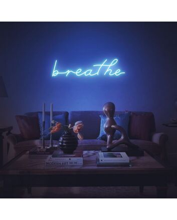 Breathe Neon Sign for Relaxation Spaces and Yoga Studios