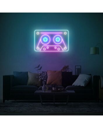 Retro Recorder Tape Neon Sign for Music Lovers and Studios