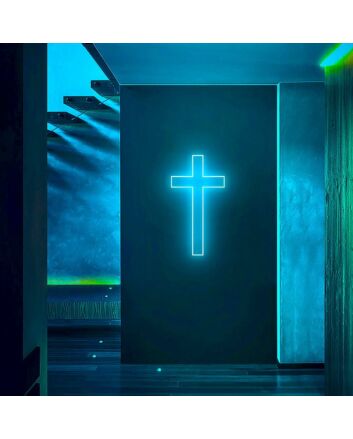 Church Christian Catholic Cross Neon Sign for Religious Decor