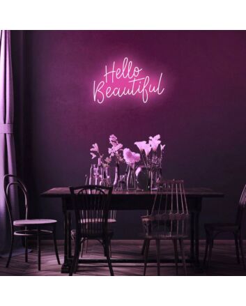 Hello Beautiful Neon Sign for Positive and Loving Spaces