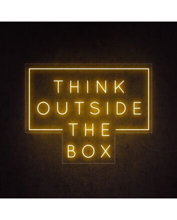 Think Outside The Box Neon Sign for Inspirational and Creative Spaces