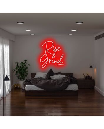 Rise N Grind Neon Sign for Motivational and Inspirational Spaces