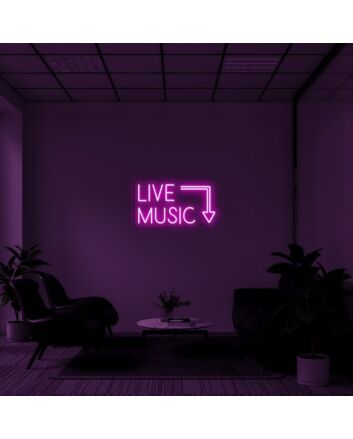 Live Music Neon Sign for Music Lovers and Venues