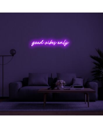 Good Vibes Only Neon Sign for Positive and Happy Spaces