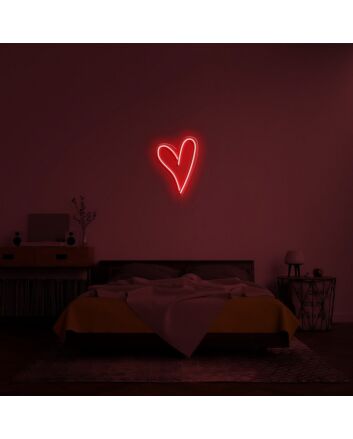 Script Heart Neon Sign for Romantic and Loving Spaces