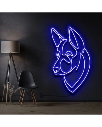 German Shepherd Neon Sign for Dog Lovers and Pet Spaces